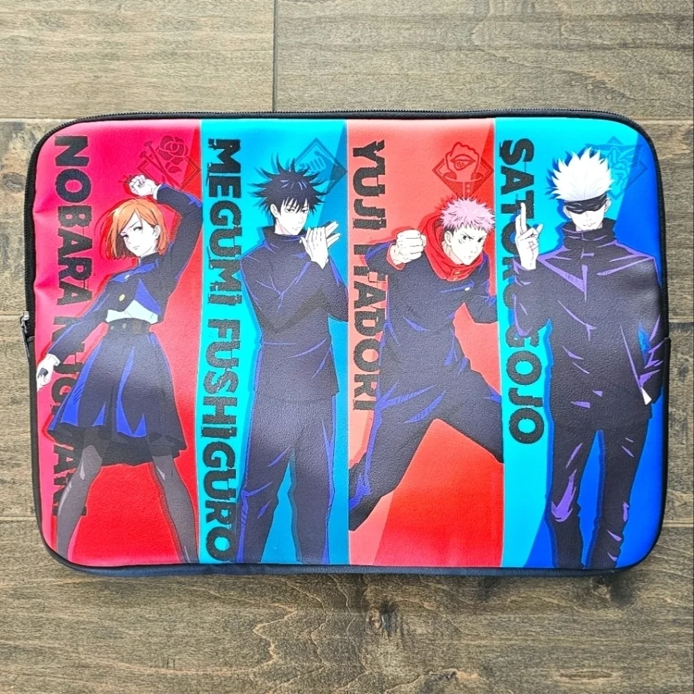 New with Tag Jujutsu Kaisen Character Panels Laptop Case Zip Around Bag